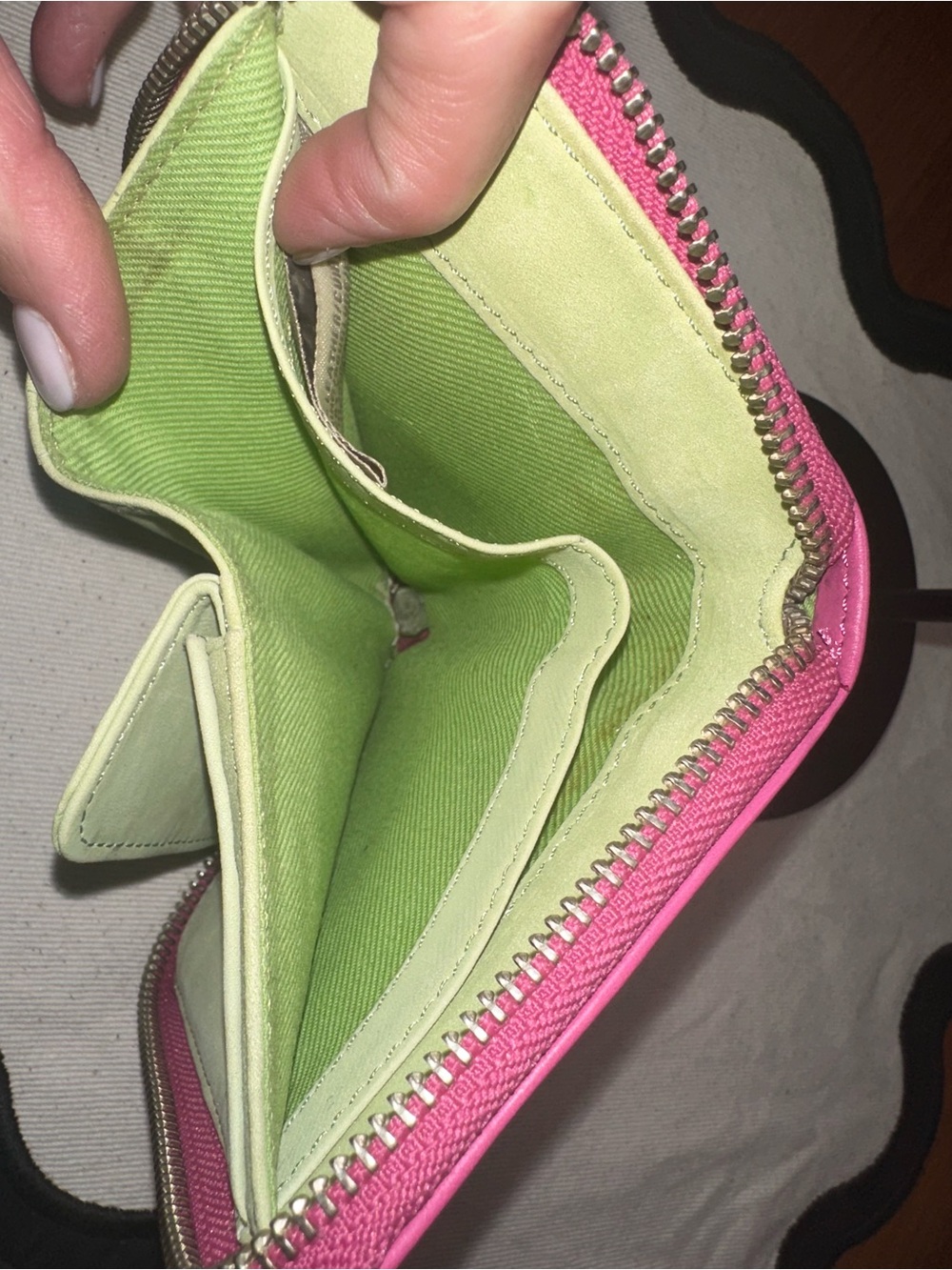 Sigrid Olsen Pink Leather Zip-Around Wallet | Suede Interior | Compact | EUC - Picture 5 of 12